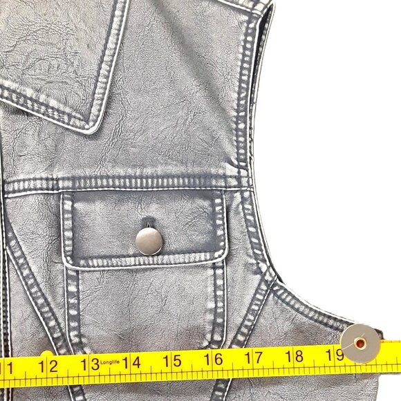 Erin London Woman's Vest Size MEDIUM, Faux Leather feel, Pockets - Picture 5 of 6